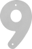 Цифра «9» 17x20 см сталь цвет серый