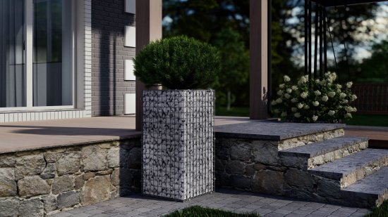 Габион - клумба 50x50x100 см оцинкованная сталь серый