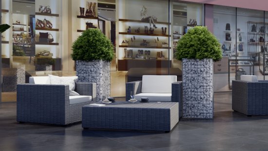 Габион - клумба 50x50x100 см оцинкованная сталь серый