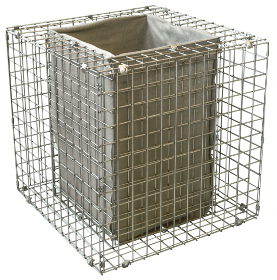 Габион - клумба 60x60x60 см оцинкованная сталь серый