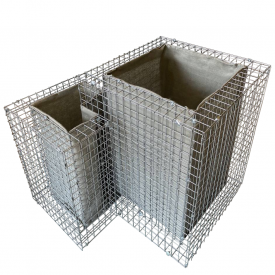 Габион-клумба совмещенная 110x110x100 см оцинкованная сталь серый