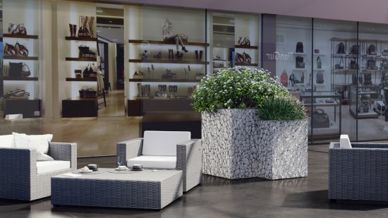 Габион-клумба совмещенная 110x110x100 см оцинкованная сталь серый