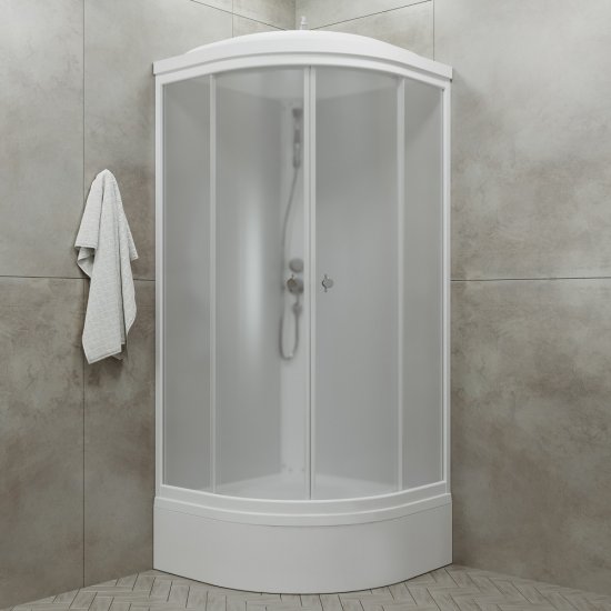 Душевая кабина Triton Ультра 100х100х228 см стекло прозрачное 4 мм со средним поддоном полукруг