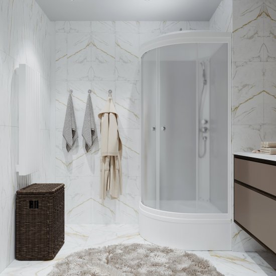 Душевая кабина Triton Ультра 100х100х228 см стекло прозрачное 4 мм со средним поддоном полукруг