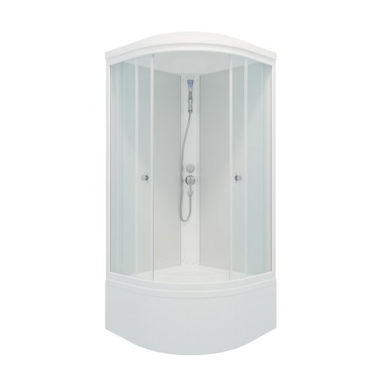 Душевая кабина Triton Ультра 90х90х216 см стекло прозрачное 4 мм с высоким поддоном полукруг