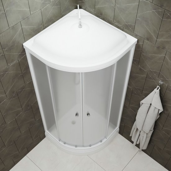 Душевая кабина Triton Ультра 90х90х215 см стекло прозрачное 4 мм с низким поддоном полукруг