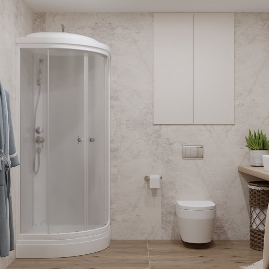 Душевая кабина Triton Ультра 90х90х215 см стекло прозрачное 4 мм с низким поддоном полукруг