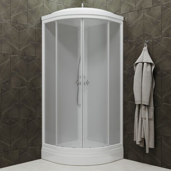 Душевая кабина Triton Ультра 90х90х215 см стекло прозрачное 4 мм с низким поддоном полукруг