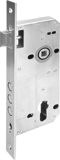 Замок врезной с дверными ручками на планке Зенит ЗВ4-85/07 медь