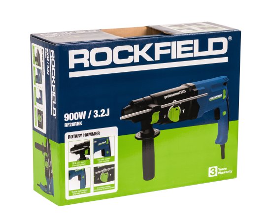 Перфоратор сетевой SDS-plus Rockfield RF28RHK, 900 Вт, 3.2 Дж