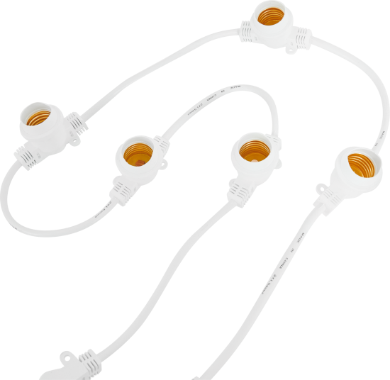 Гирлянда белт-лайт из лампочек Navigator электрическая 220 В 10 м под 40 ламп Е27 цвет белый, лампы не входят в комплект