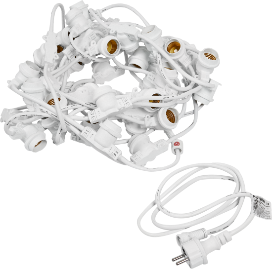 Гирлянда белт-лайт из лампочек Navigator электрическая 220 В 10 м под 40 ламп Е27 цвет белый, лампы не входят в комплект