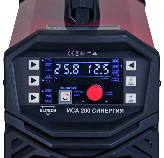 Сварочный полуавтомат инверторный Elitech ИСА 200, 200 А, до 4 мм
