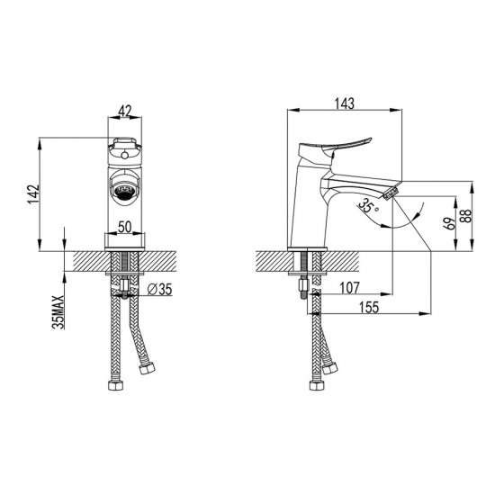 Смеситель для раковины Milardo Amplex хром однорычажный (AMPSB00M01)