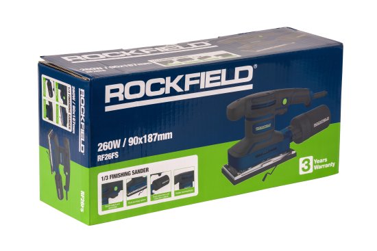 Вибрационная шлифмашина сетевая Rockfield RF26FS, 260 Вт, 90x187 мм