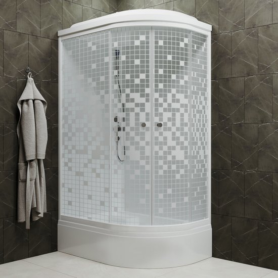 Душевая кабина Triton Коралл 120х80х231,5 см стекло тонированное 4 мм со средним поддоном асимметрия левая