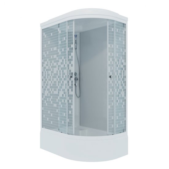 Душевая кабина Triton Коралл 120х80х231,5 см стекло тонированное 4 мм со средним поддоном асимметрия левая