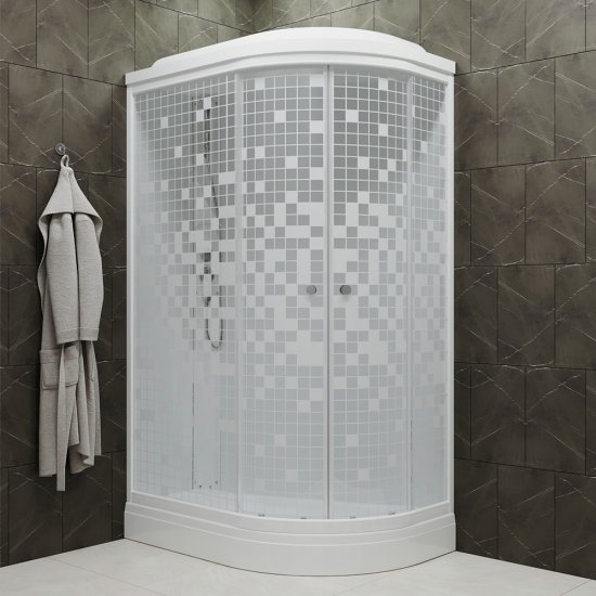 Душевая кабина Triton Коралл 120х80х217,5 см стекло тонированное 4 мм с низким поддоном асимметрия левая