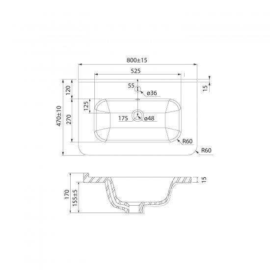 Каркас тумбы подвесной с раковиной Iddis Lahta LAH80G0i95K 67x80x47 см цвет серый