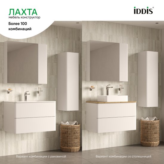 Комплект фасадов для тумбы Iddis Лахта (Lahta) 80 см LAH80W0i89 МДФ цвет белый