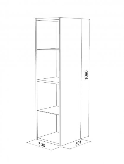 Каркас пенала подвесного Iddis Lahta LAH30G0i97 109x30x30.1 см цвет серый