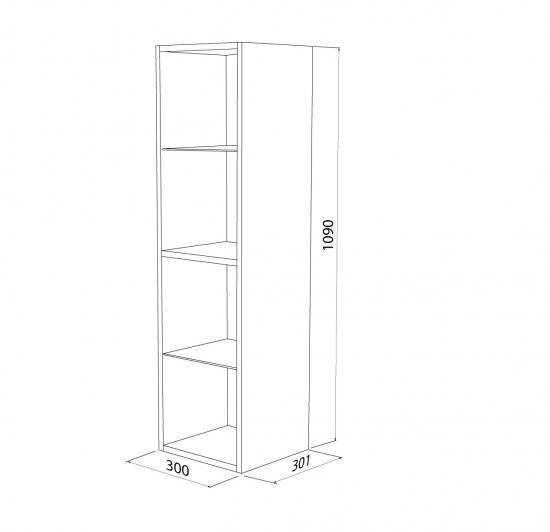 Каркас пенала подвесного Iddis Lahta LAH30W0i97 109x30x30.1 см цвет белый