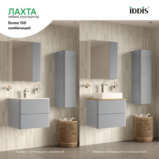 Комплект фасадов для тумбы Iddis Лахта (Lahta) 60 см LAH60G0i89 МДФ цвет серый