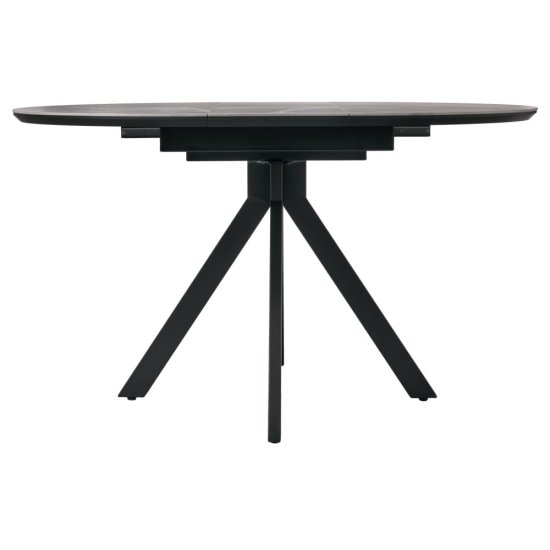 Стол кухонный раздвижной круглый d1 м серый мрамор/черный Rudolf (RF 0643)