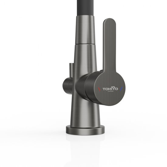 Смеситель для кухни Tokito Aisai графит с гибким изливом с подключением к фильтру однорычажный (TOK-AIS-1019)