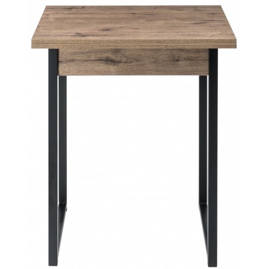 Стол кухонный раздвижной прямоугольный 0,9х0,67 м дуб веллингтон/черный матовый Форли (424178)