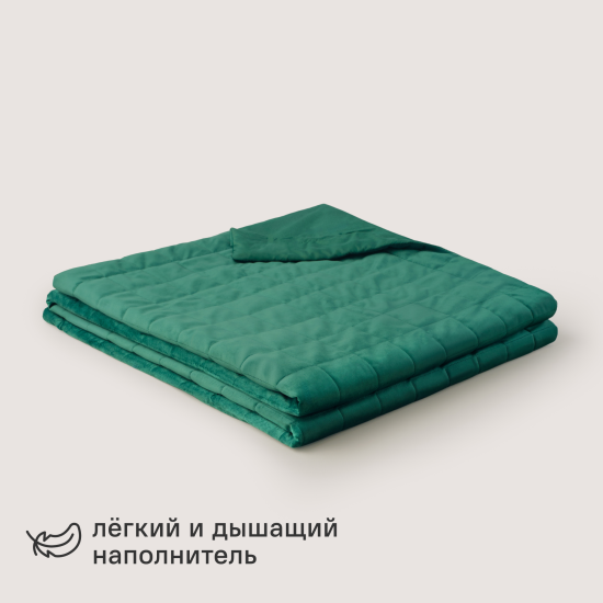 Покрывало Etna 240x220 см велюр цвет темно-зеленый