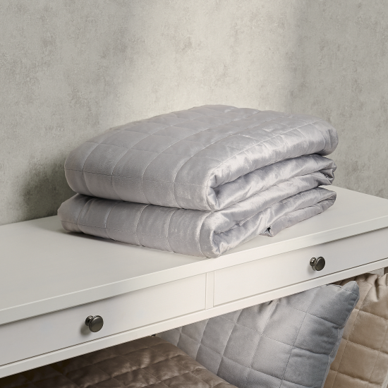 Покрывало INSPIRE Etna 240x220 см велюр цвет серый