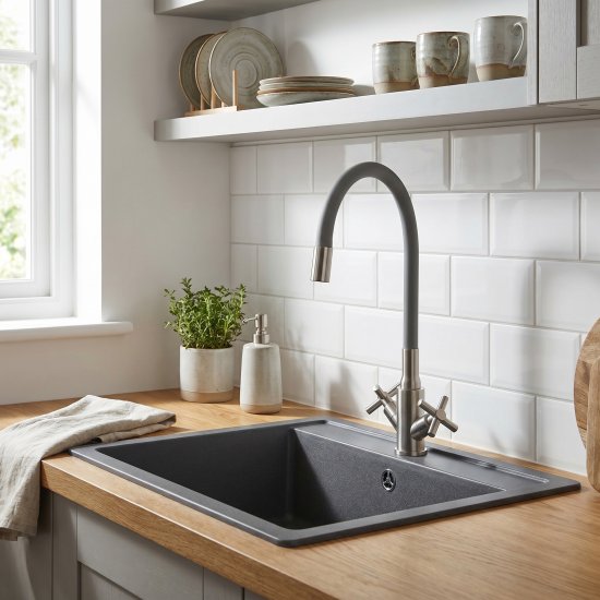 Смеситель для кухни Esko Capela CP519GR общая высота 40 см цвет серый