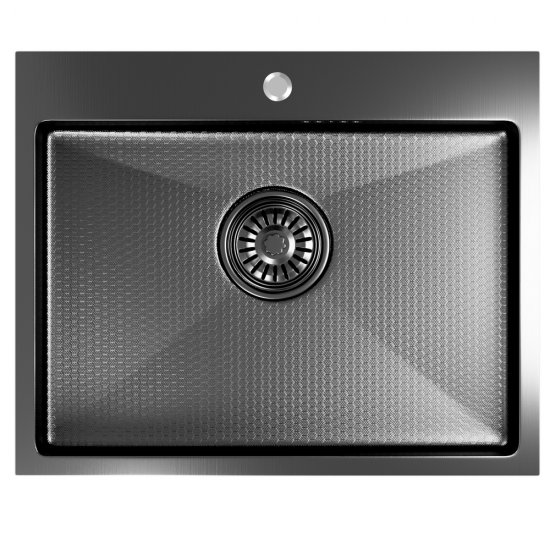 Мойка для кухни Mixline Pro 53х43х22 см врезная с сифоном сталь нано соты графит (552935)