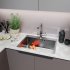 Мойка для кухни Mixline Pro 60х45х22 см врезная с сифоном сталь нано соты сатин (552932)