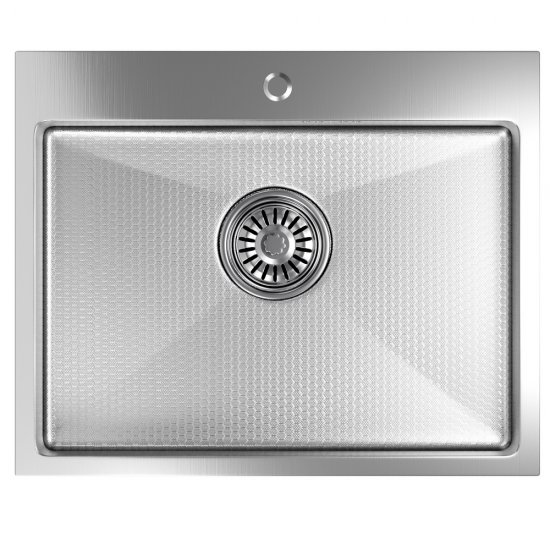 Мойка для кухни Mixline Pro 53х43х22 см врезная с сифоном сталь нано соты сатин (552934)