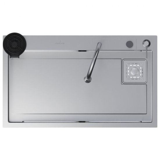 Мойка для кухни Mixline Pro 75х46х22 см врезная многофункциональная сталь сатин (552103)