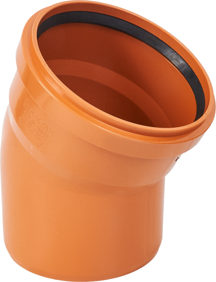 Отвод Хемкор d160 мм 30° пластиковый для наружной канализации