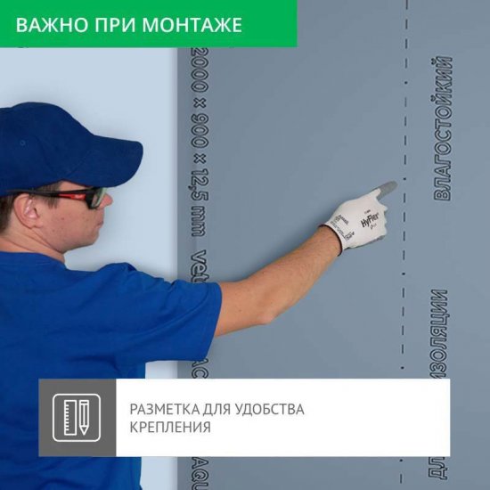 Гипсокартон акустический 12.5 мм Vetonit Акустик Аква Эрго 2000x900 мм 1.8 м²