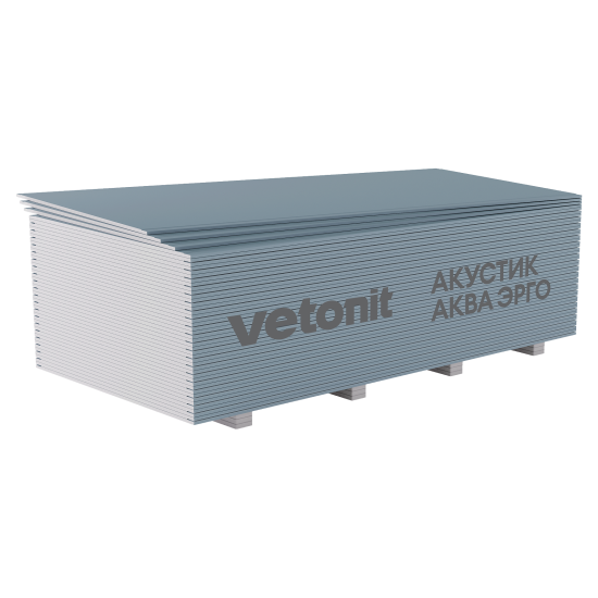 Гипсокартон акустический 12.5 мм Vetonit Акустик Аква Эрго 2000x900 мм 1.8 м²