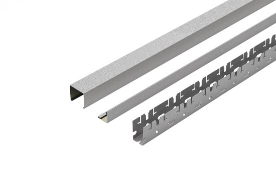 Комплект кубообразного реечного подвесного потолка для входных групп санузлов и лоджий 1.7x1.7м AR C 30/27 металлик