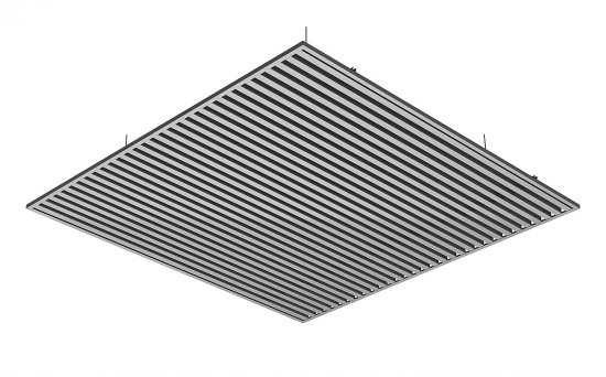 Комплект кубообразного реечного подвесного потолка для входных групп санузлов и лоджий 1.7x1.7м AR C 30/27 металлик