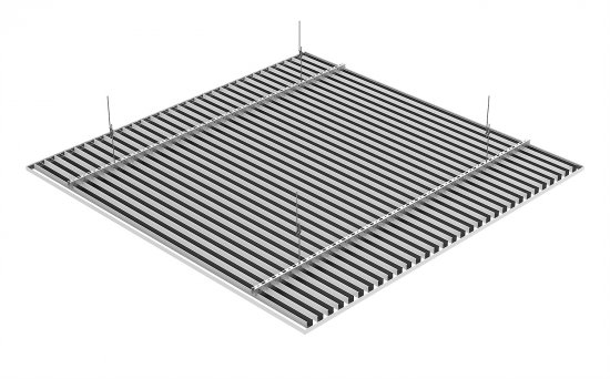 Комплект кубообразного реечного подвесного потолка для входных групп санузлов и лоджий 1.7x1.7м AR C 30/27 белый матовый
