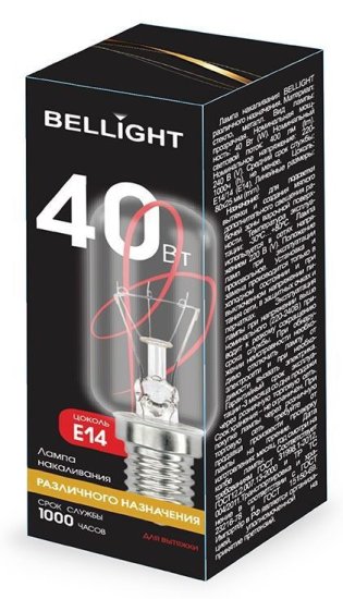 Лампа накаливания Bellight E14 230 В 40 Вт туба 400 лм теплый белый цвет света для диммера