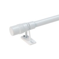 Настенный карниз раздвижной однорядный Эскар Цилиндр d10 мм 40-60 см металл цвет белый