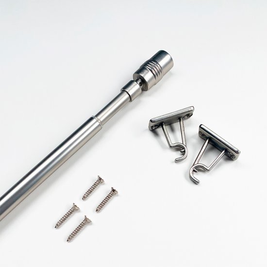 Настенный карниз раздвижной однорядный Эскар Цилиндр d10 мм 60-80 см металл цвет никель