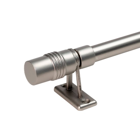 Настенный карниз раздвижной однорядный Эскар Цилиндр d10 мм 60-80 см металл цвет никель