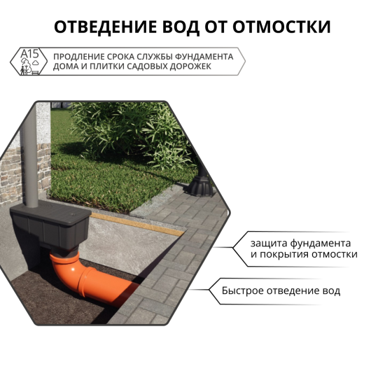 Трап ливнеприемный с усиленными крышками Gidrolica 319x172x206 мм цвет черный