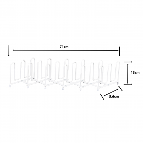 Подставка для крышек и сковородок раздвижная Delinia 71x13x13 см сталь белый