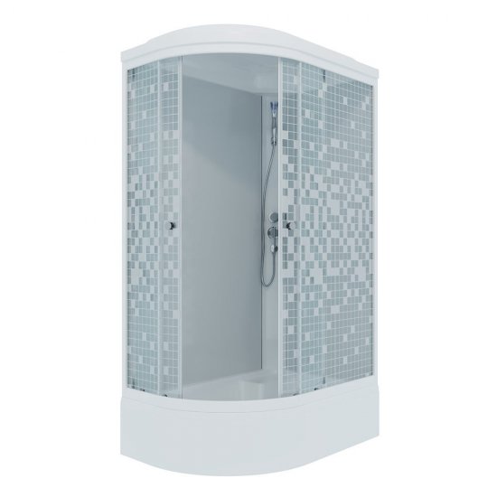 Душевая кабина Triton Коралл 120х80х231,5 см стекло тонированное 4 мм со средним поддоном асимметрия правая